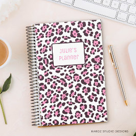 Personalisiert Girl Leopard Planner Planer