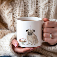Personalisiert Girl Mops Geburtstagskuchen Tasse