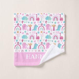 Personalisiert Girl Power Dinosaur Badhandtuch Set