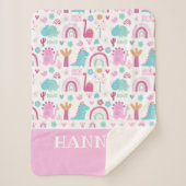 Personalisiert Girl Power Dinosaur Sherpadecke (Vorderseite)