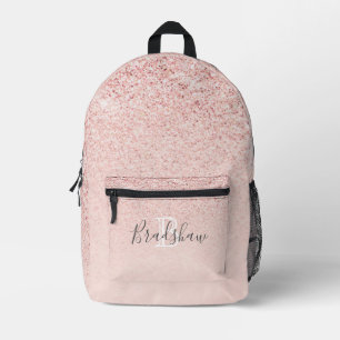 Personalisiert Girl-Rose-Glitzer-Glitzern Monogram Bedruckter Rucksack
