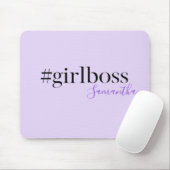 Personalisiert #GirlBoss Moderner Lila Name Mousepad (Mit Mouse)