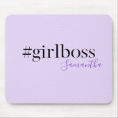 Personalisiert #GirlBoss Moderner Lila Name Mousepad (Vorne)