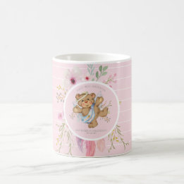 Personalisiert Girls BAPTISM - Pink Angel Teddybea Kaffeetasse