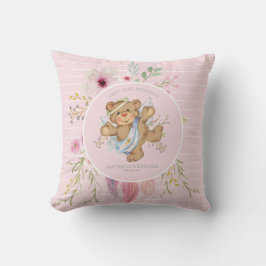 Personalisiert Girls BAPTISM - Pink Angel Teddybea Kissen