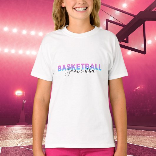 Personalisiert Girls Basketball Individuelle Name  T-Shirt