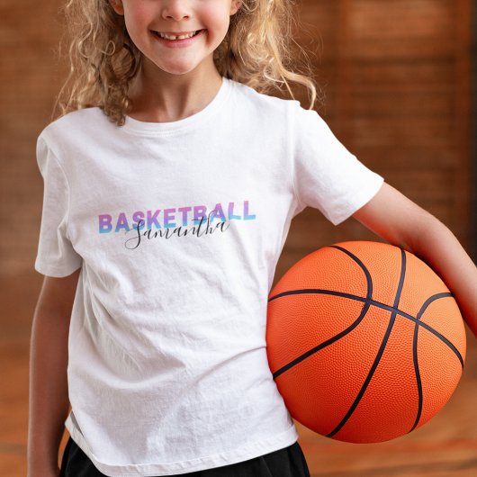 Personalisiert Girls Basketball Individuelle Name T-Shirt