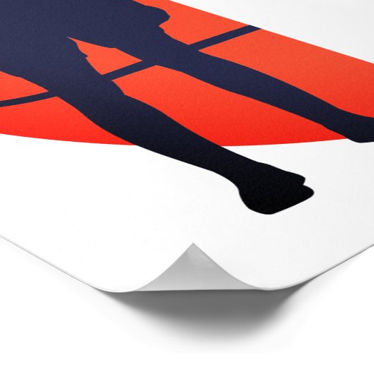 Personalisiert Girls Basketball Split Monogram Poster (Ecke)