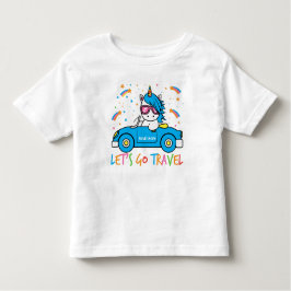 Personalisiert Girls Blue Car Einreise Kleinkind T-shirt