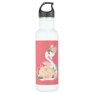 Personalisiert Girls Blumenschwan Edelstahlflasche