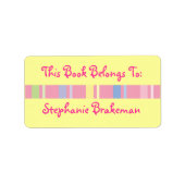 Personalisiert Girls Buchzeichen Library Stickers Adressaufkleber (Vorne)