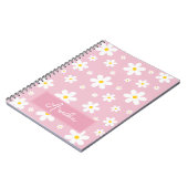 Personalisiert Girls Daisy Pink Notebook Notizblock (Linke Seite)