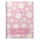 Personalisiert Girls Daisy Pink Notebook Notizblock (Vorderseite)