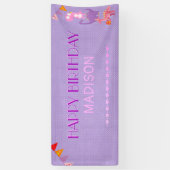 Personalisiert Girls Dinosaur Geburtstag Banner (Vertikal)