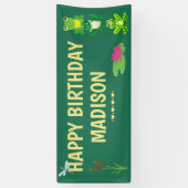 Personalisiert Girls Frog Geburtstag Banner (Vertikal)