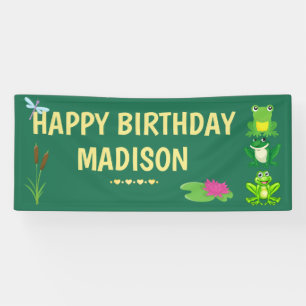 Personalisiert Girls Frog Geburtstag Banner