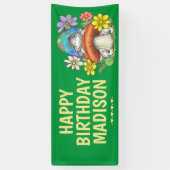 Personalisiert Girls Frog Geburtstag Banner (Vertikal)