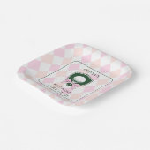 Personalisiert Girls Golf Pink Erster Geburtstag Pappteller (Gewinkelt)