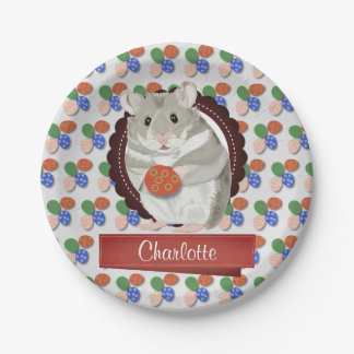 Personalisiert Girls Hamster Oster Pappteller