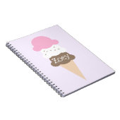 Personalisiert Girl's Ice Cream Cone Notebook Notizblock (Rechte Seite)