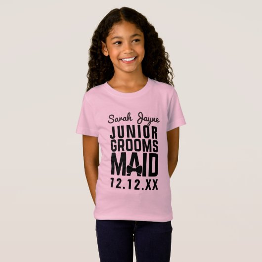 Personalisiert Girls Junior Groomsmaid T - Shirt (Vorne ganz)