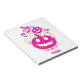 Personalisiert Girls Pink Halloween Notizblock (angewinkelt)