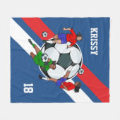 Personalisiert Girls Soccer Designer Fleecedecke (Vorderseite (Horizontal))