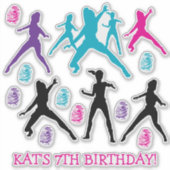 Personalisiert Girls Spy Party Stickers Aufkleber (Vorderseite)