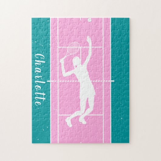 Personalisiert Girls Tennis Team Puzzle Geschenk R (Vertikal)