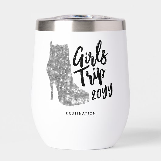 Personalisiert Girls Trip Disco Mirror Silver Boot (Vorderseite)