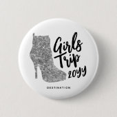 Personalisiert Girls Trip Disco Mirror Silver Boot Button (Vorderseite)