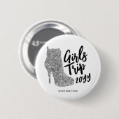 Personalisiert Girls Trip Disco Mirror Silver Boot Button (Vorne & Hinten)