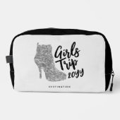 Personalisiert Girls Trip Disco Mirror Silver Boot Waschbeutel (Vorderseite)