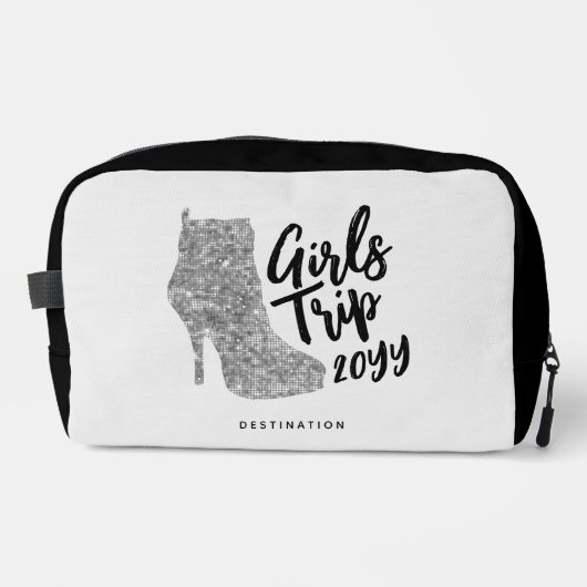 Personalisiert Girls Trip Disco Mirror Silver Boot Waschbeutel (Vorderseite)