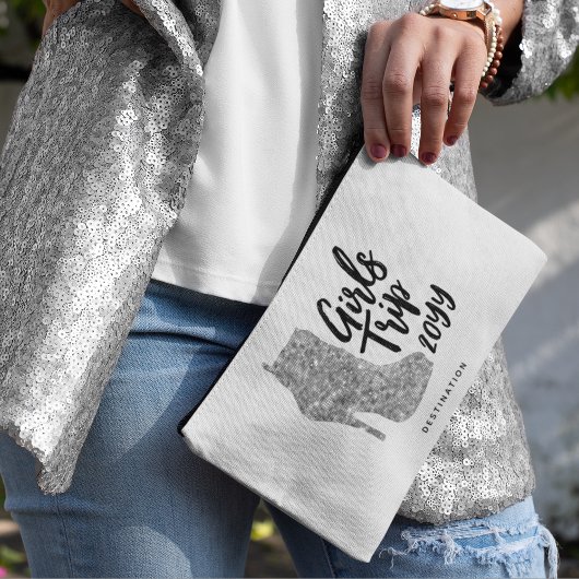 Personalisiert Girls Trip Disco Mirror Silver Boot Zubehörtasche