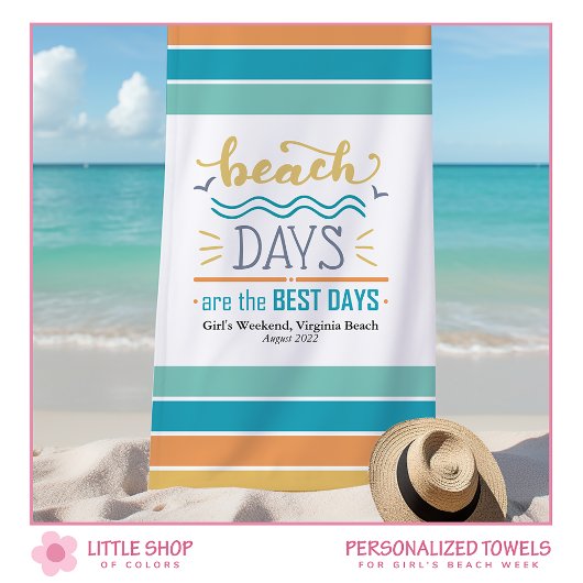 Personalisiert Girls Weekend Beach Days Strandtuch