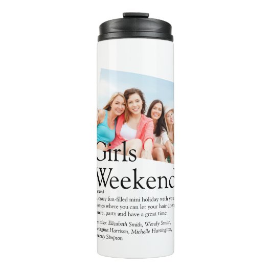 Personalisiert Girls Weekend Definition Foto Thermosbecher (Vorderseite)