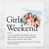 Personalisiert Girls Weekend Definition Foto Weinetikett (Einzelnes Label)