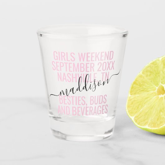Personalisiert Girls Weekend Friends Trip Custom Schnapsglas (Vorderseite)