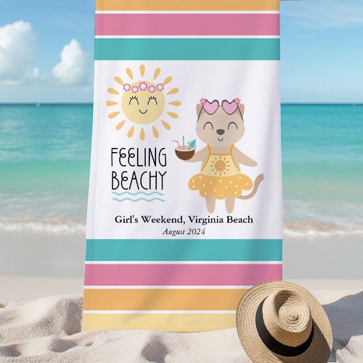 Personalisiert Girls Weekend Gefühl Beachy Strandtuch