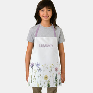 Personalisiert Girls Wildblume Schürze