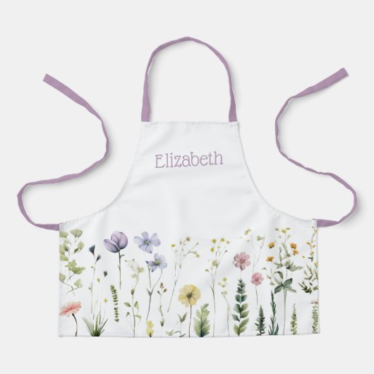 Personalisiert Girls Wildblume Schürze (Vorderseite)