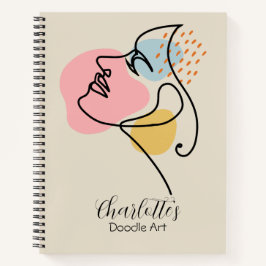 Personalisiert Girly Beige Abstrakt Art Sketchbook Notizblock
