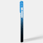 Personalisiert Girly Blue Glitzer Black Ombre Case-Mate iPhone Hülle (Rückseite / Links)