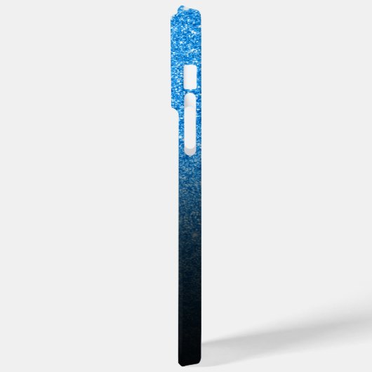 Personalisiert Girly Blue Glitzer Black Ombre Case-Mate iPhone Hülle (Rückseite / Links)