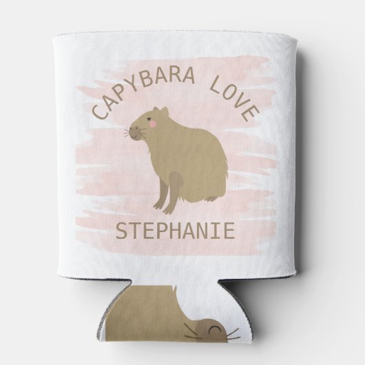 Personalisiert Girly Capybara Liebe Dosenkühler (Rückseite)