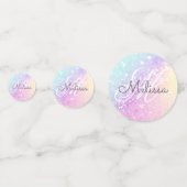 Personalisiert Girly Glam Holographic Glitzer Konfetti (Vorderseiten)