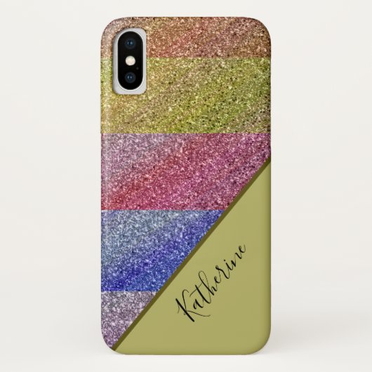 Personalisiert Girly Glitzer Sparkle Name Case-Mate iPhone Hülle (Rückseite)