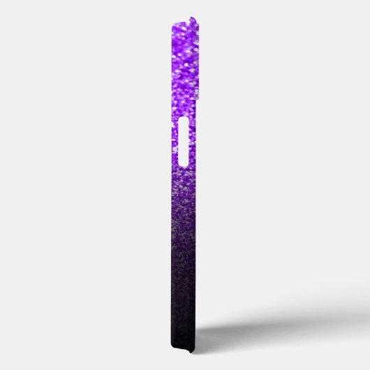 Personalisiert Girly Lila Glitzer Black Ombre Case-Mate iPhone Hülle (Rückseite / Rechts)