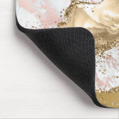 Personalisiert Girly Pink Glitzer Agate Mit Monogr Mousepad (Ecke)